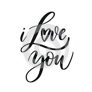 I Love you. Hand Lettering inscription vector