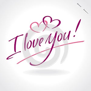 I Love You hand lettering (vector)