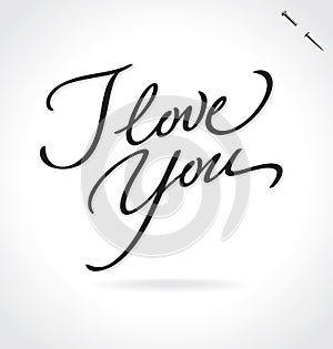 I LOVE YOU hand lettering (vector)