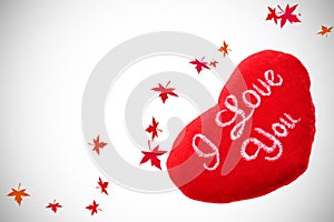 I love you heart for Valentines Day with copy space