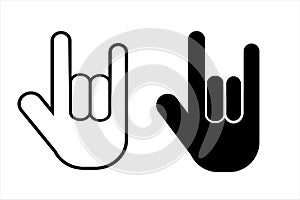I Love You language hand sign icon, symbol