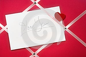 I love you message card handwriting board