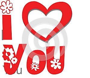 I Love You Message Heart. Vector Image