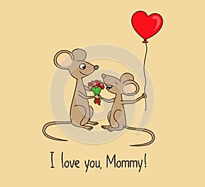 I love you, Mommy. Mother's day greeting card