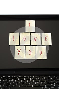I love you notes on computer