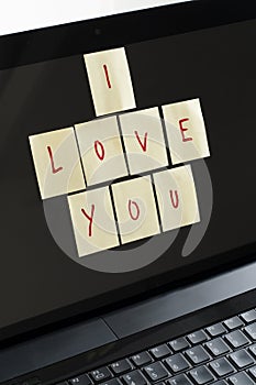 I love you notes on computer