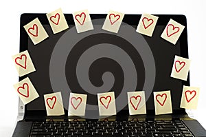 I love you notes on computer