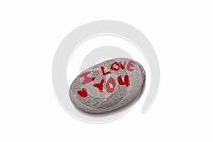 I Love You painted on a pebble