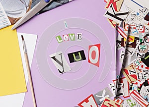 I love you - ransom note style