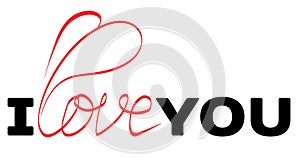 I love you romantic calligraphies lettering illustration photo