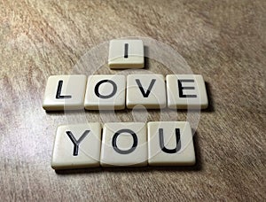 I Love You Spelled In Letter Tiles