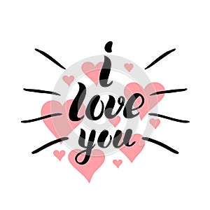 I love you template for banner or poster. Holiday lettering