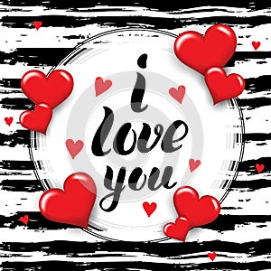 I love you template for banner or poster. Holiday lettering