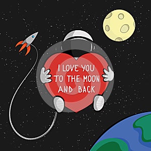 I love you to the moon and back quote card.