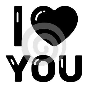 I love you vector icon, A valentine day special sentence