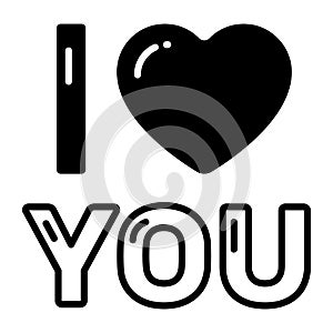 I love you vector icon, A valentine day special sentence