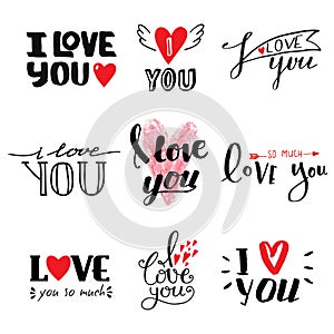 I love You vector text