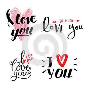 I love You vector text