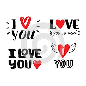 I love You vector text