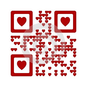 I love you words qr code vector illustration