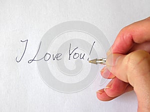 I Love You Writing Hand