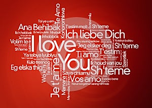 I loveyou in different languages - word cloud photo