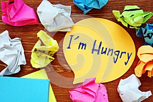 I M Hungry sign on the page