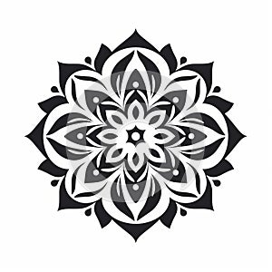 Minimalistic Mandalas Mujer Icon On White Background Pattern Design photo