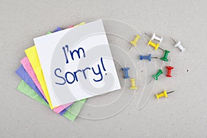 I'm Sorry Note Message