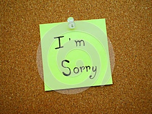 I'm sorry in post note