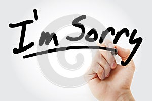 I`m Sorry text with marker