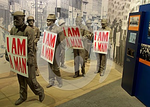 I Am A Man Statue Exhibit inside the National Civil Rights Museum at the Lorraine Motel