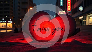 I Miss You With Heart Glow photo