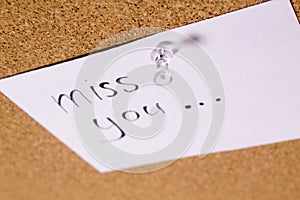 I miss you post it note