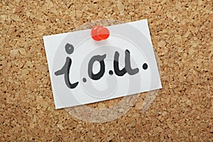 I.O.U. Reminder Note