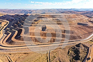 I open pit mine leaching pad photo