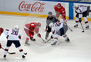 I. Pavlyukov (61) and T. Kopecky (82) on faceoff