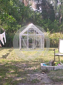 A little green house