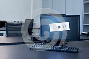 I quit note on screen