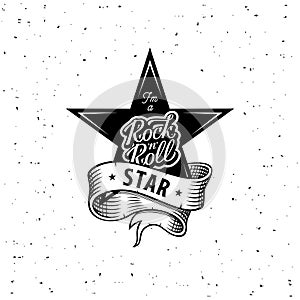 I am Rock and roll star lettering vector illustration