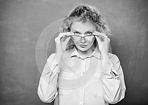 i see you. girl teacher at school lesson. new school year. Girl prepare for exams. Formal informal and nonformal