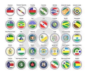Set of vector icons. Flags of Amazonas and Para states, Brazil. photo