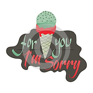 i am sorry card. Vector illustration decorative design