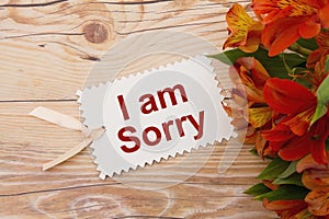 I am Sorry Gift Tag with Flowers