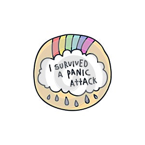 I survived a panic attack doodle sticker