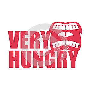 I am very hungry logo. Open mouth and teeth.