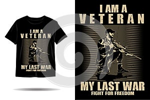 I am a veteran silhouette t shirt design