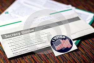 I voted sticker against a mail in Ballot