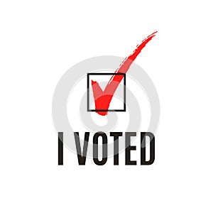 I voted text and ticked checked box, vector illustration