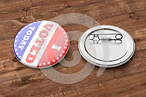 I Voted Today pin badge brooch isolated